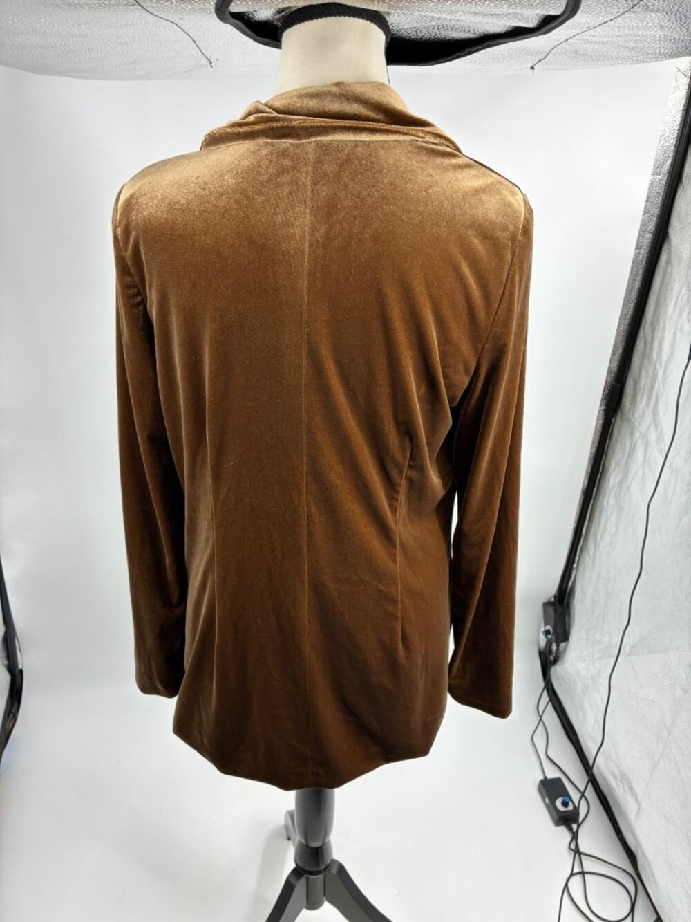 Sadie & Sage Womens Brown Velvet Blazer Jacket Single Button Size M Bohemian - Picture 6 of 9